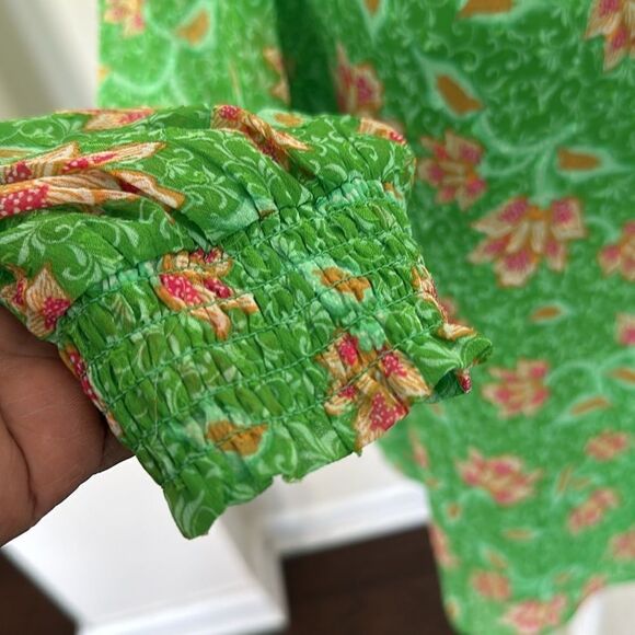 Joie Green Floral Blouse M - Picture 3 of 7